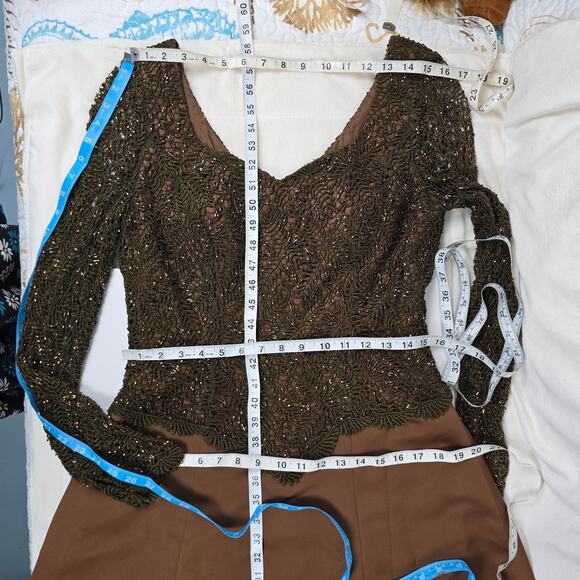 Vintage Beaded Lace Formal Gown by Creative Creations Size 10 | READ - Picture 7 of 16